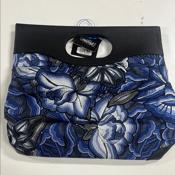 Pineda Covalin Mexico Floral Blue and Black Women's Bag NWT - Picture 3 of 6